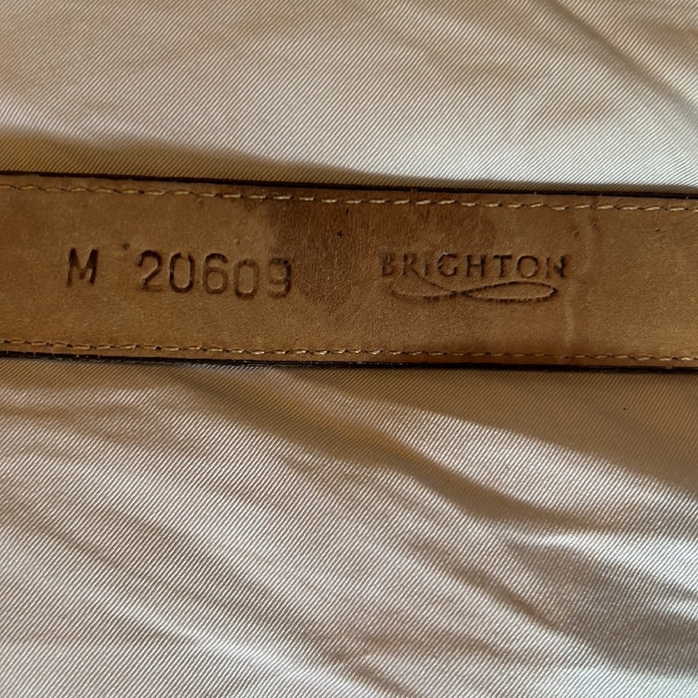 Brighton vintage brown belt with silver circle clasp. SzS/M 28 - Picture 4 of 4